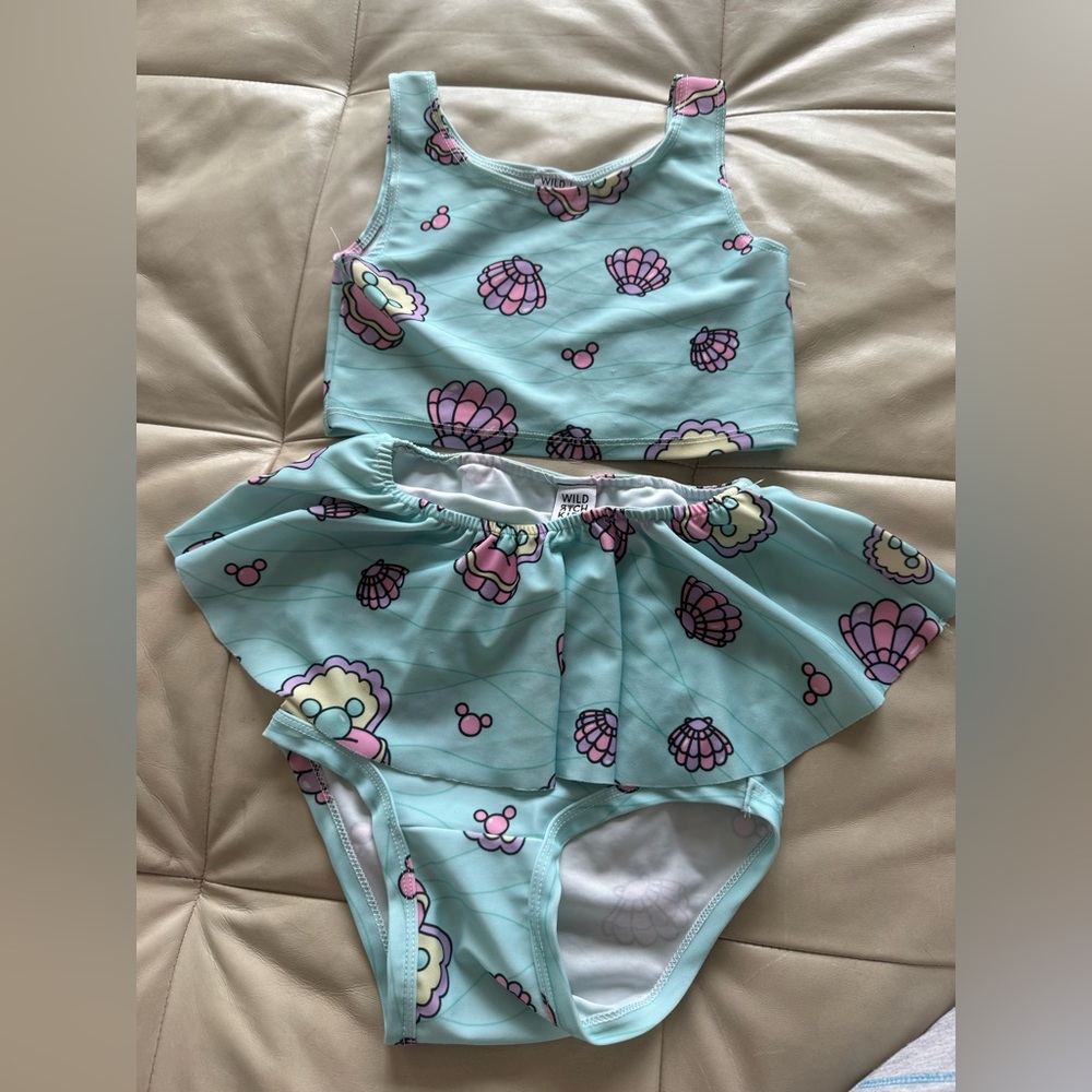 Wild Rich Kids Mickey Seashell Print Two-Piece Swimsuit